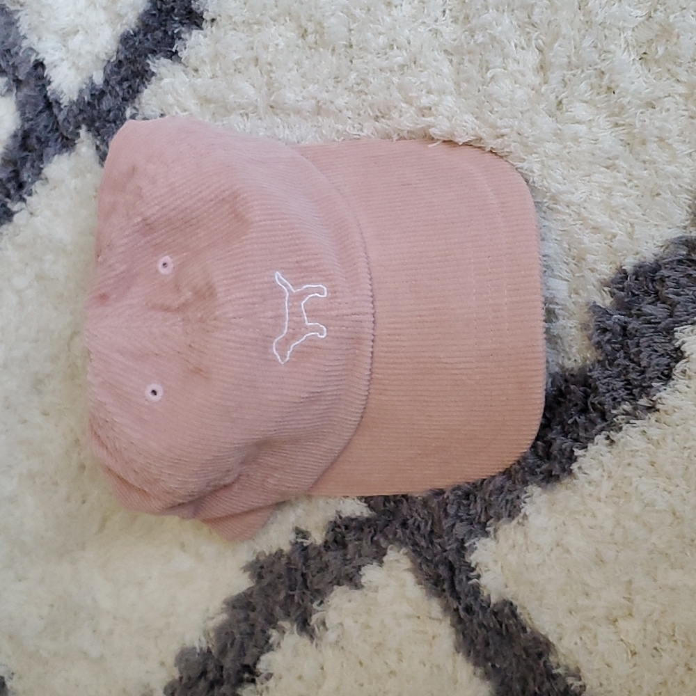 PINK blush corduroy dog hat